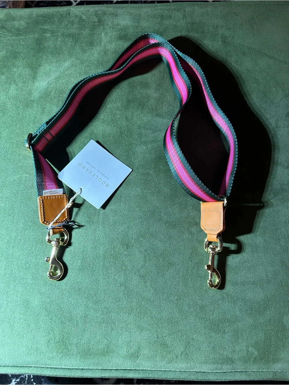 Multicolor Strap with Gold Hardware - Green & Pink